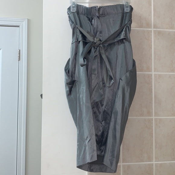 gray strapless mini dress, womens 3 - Picture 2 of 2